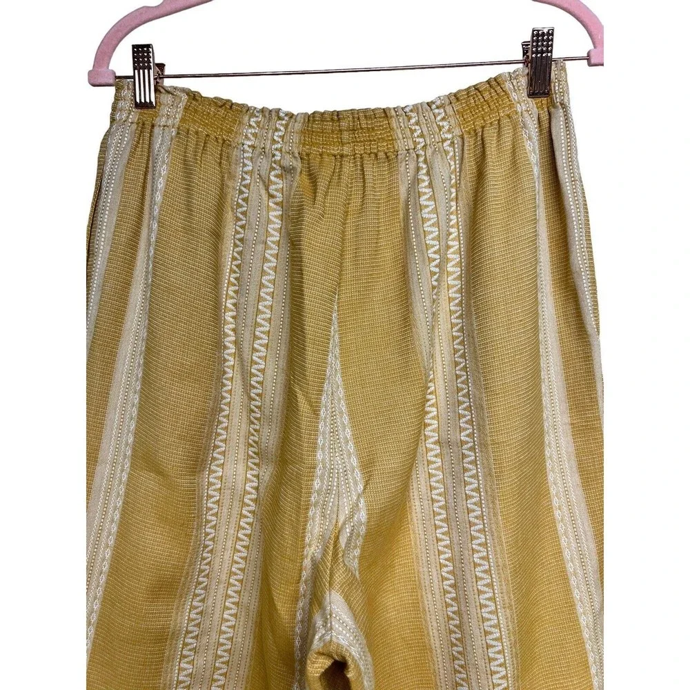 Tory‎ Burch Elastic Waist Casual Pants Orange/Ivory Women’s Size 12